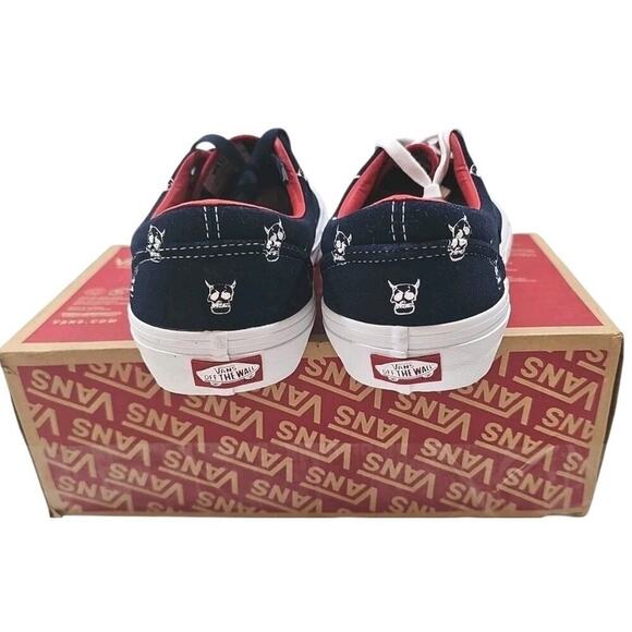 Vans~Men\'s 10~ Era Pro Kader Sylla Canvas Skull Logo Navy/Red White Sneakers NEW main image 12